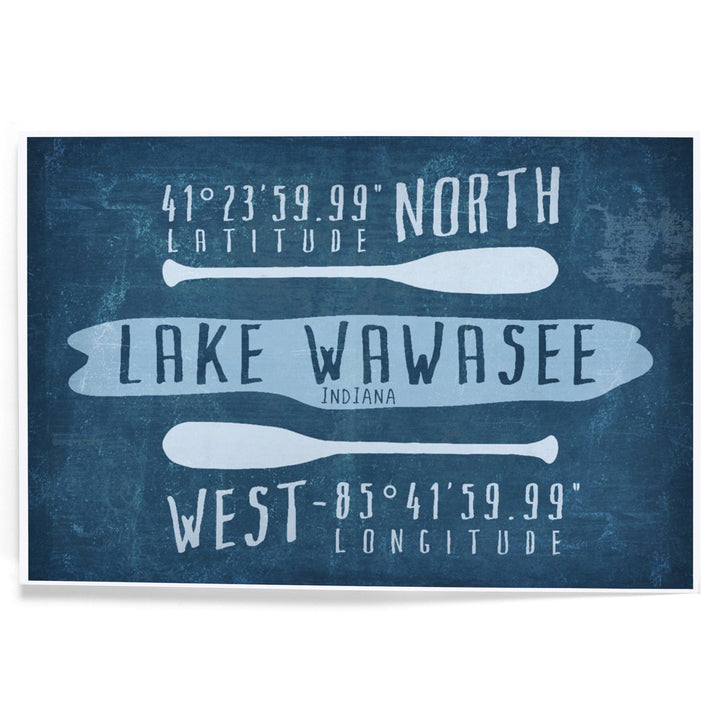 Syracuse, Indiana, Lake Essentials, Lake Wawasee, Lat Long, Art & Giclee Prints Art Lantern Press