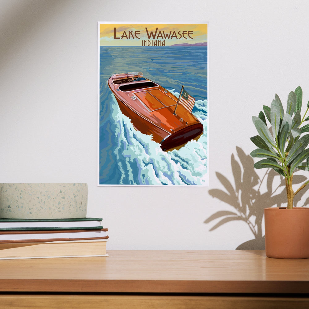 Syracuse, Indiana, Wooden Boat, Lake Wawasee, Art & Giclee Prints Art Lantern Press