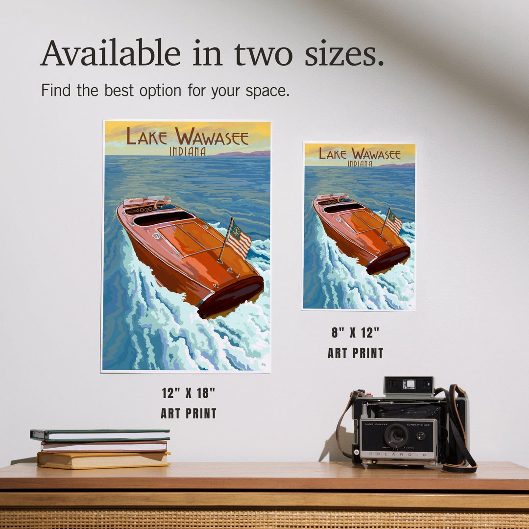 Syracuse, Indiana, Wooden Boat, Lake Wawasee, Art & Giclee Prints Art Lantern Press