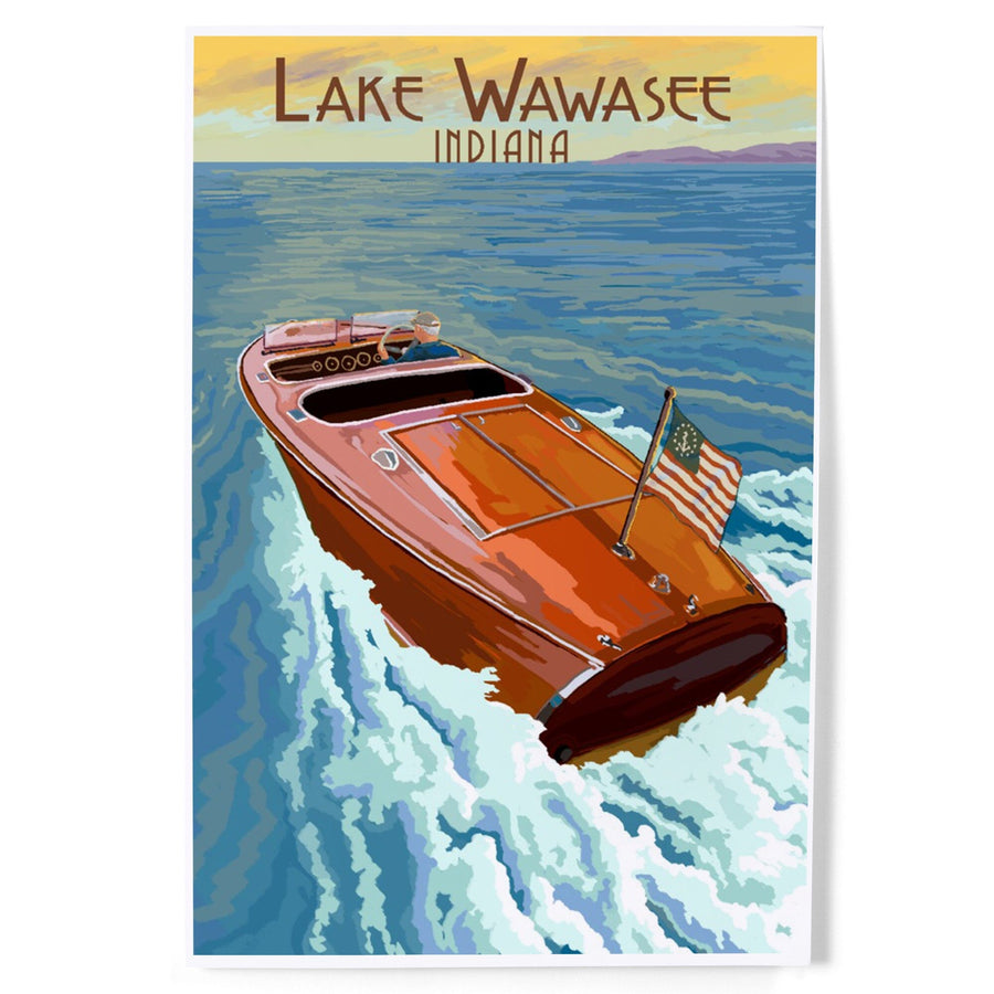 Syracuse, Indiana, Wooden Boat, Lake Wawasee, Art & Giclee Prints Art Lantern Press