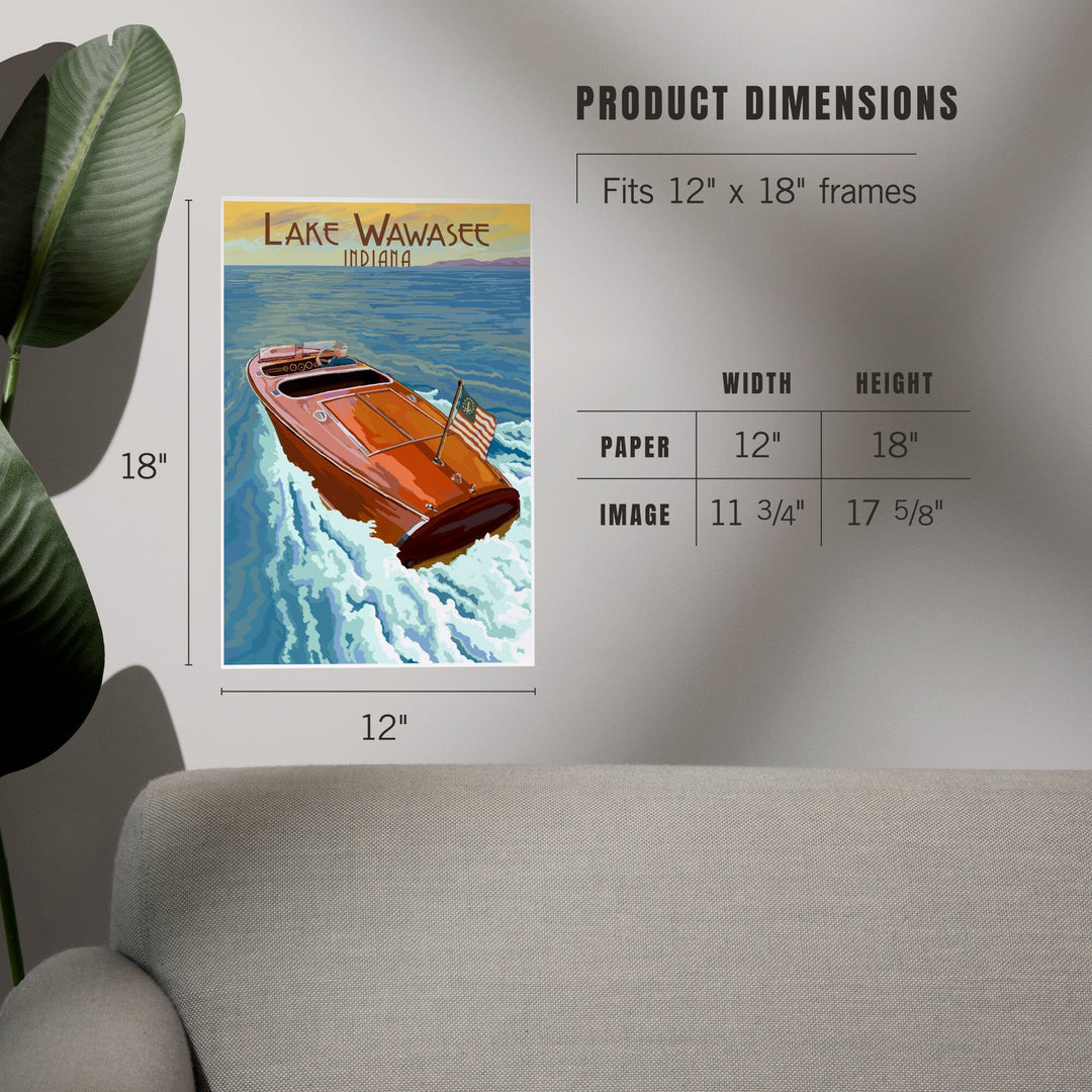 Syracuse, Indiana, Wooden Boat, Lake Wawasee, Art & Giclee Prints Art Lantern Press