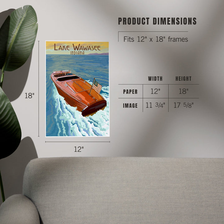 Syracuse, Indiana, Wooden Boat, Lake Wawasee, Art & Giclee Prints Art Lantern Press