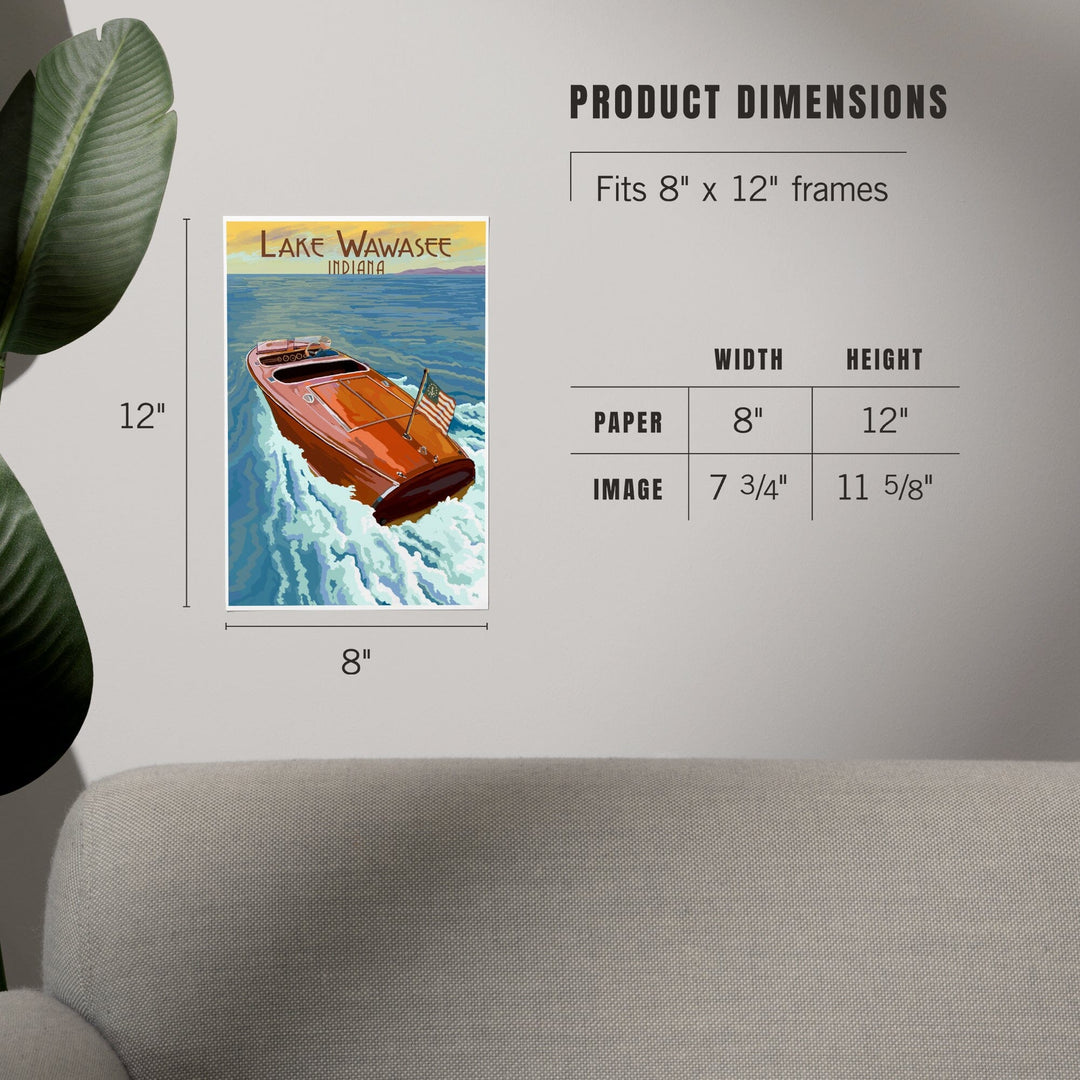 Syracuse, Indiana, Wooden Boat, Lake Wawasee, Art & Giclee Prints Art Lantern Press