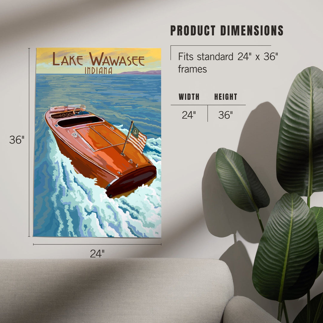 Syracuse, Indiana, Wooden Boat, Lake Wawasee, Art & Giclee Prints Art Lantern Press
