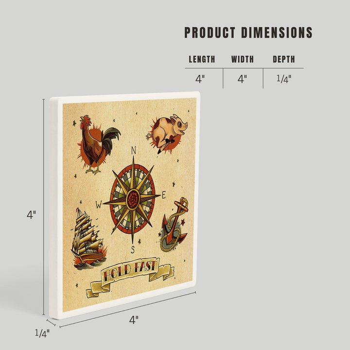 Tattoo Flash Sheet, Sailors, Coasters Coasters Lantern Press