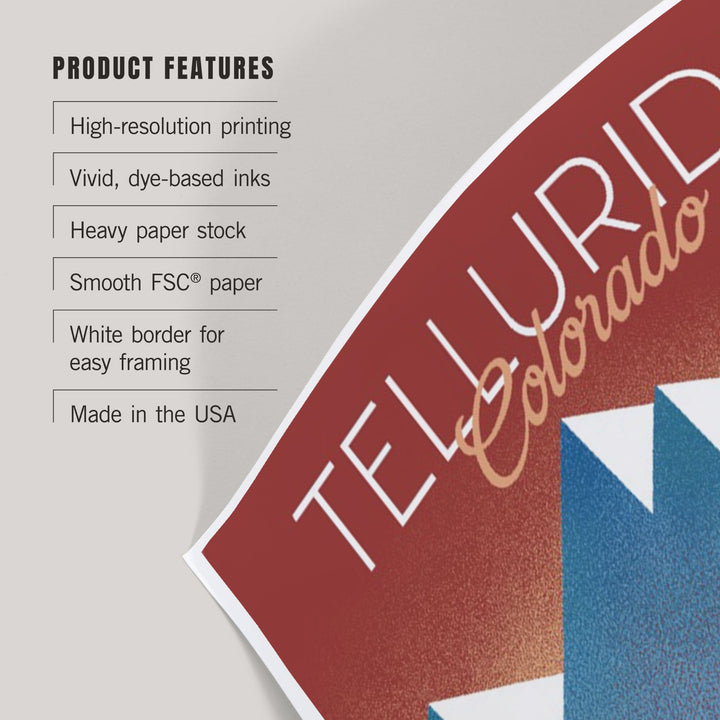 Telluride, Colorado, Skier In the Mountains, Litho, Art & Giclee Prints Art Lantern Press