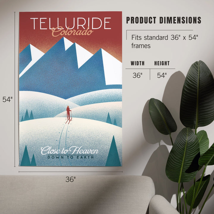 Telluride, Colorado, Skier In the Mountains, Litho, Art & Giclee Prints Art Lantern Press