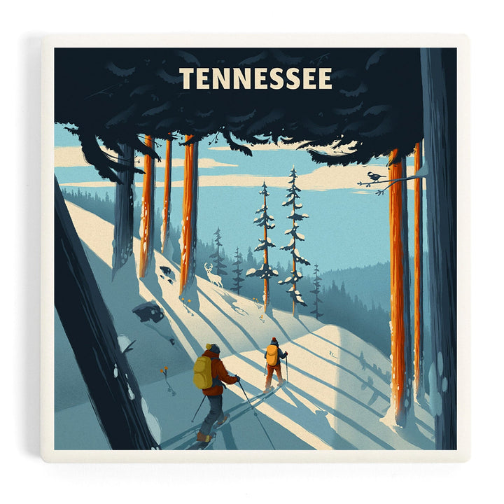 Tennessee, Better on Foot, Snowshoeing, Coasters Coasters Lantern Press Coaster