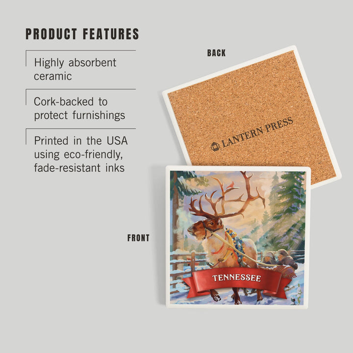 Tennessee, Christmas Sleigh Ride, Coasters Coasters Lantern Press