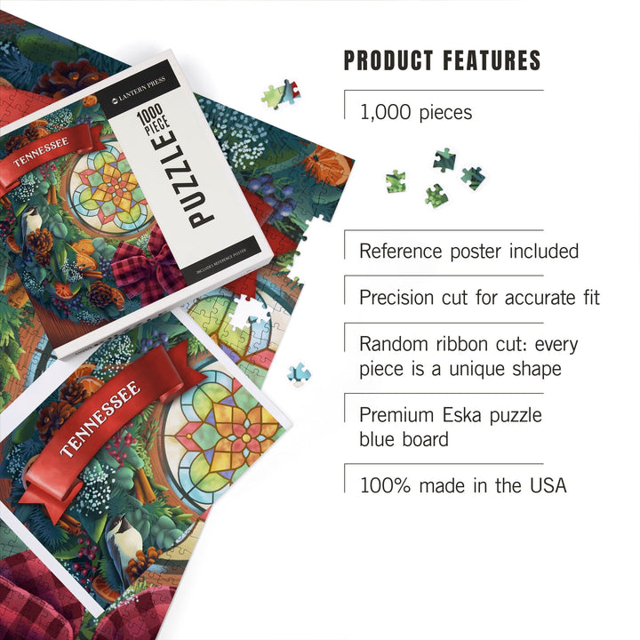 Tennessee, Front Door with Wreath, Jigsaw Puzzle Puzzle Lantern Press