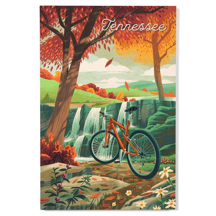Tennessee, Off To Wander, Cycling with Hills, Wood Signs and Postcards Wood Lantern Press