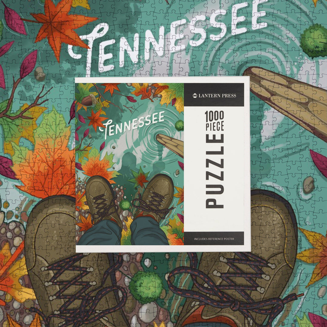 Tennessee, Outdoor Activity, Hiking Closeups, Fall Colors, Jigsaw Puzzle Puzzle Lantern Press
