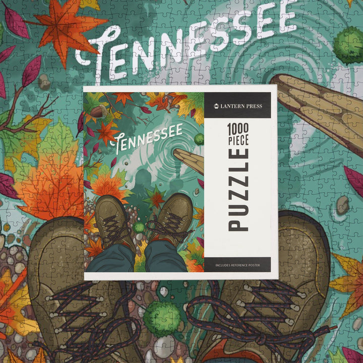Tennessee, Outdoor Activity, Hiking Closeups, Fall Colors, Jigsaw Puzzle Puzzle Lantern Press