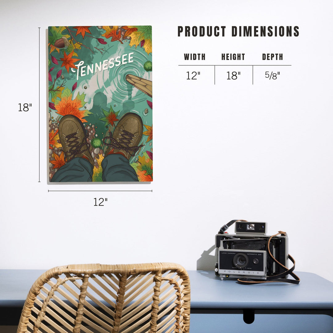 Tennessee, Outdoor Activity, Hiking Closeups, Fall Colors, Wood Signs and Postcards Wood Lantern Press