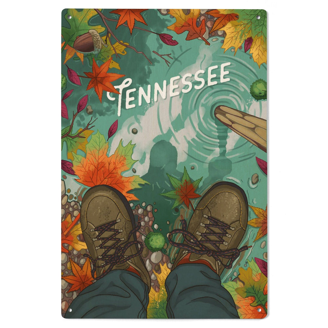Tennessee, Outdoor Activity, Hiking Closeups, Fall Colors, Wood Signs and Postcards Wood Lantern Press