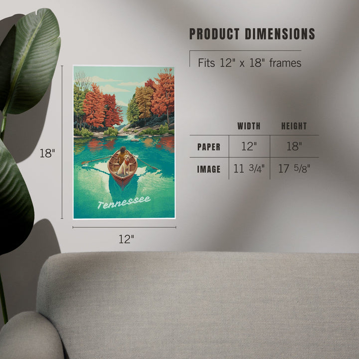 Tennessee, Quiet Explorer, Boating, Mountain, Art & Giclee Prints Art Lantern Press
