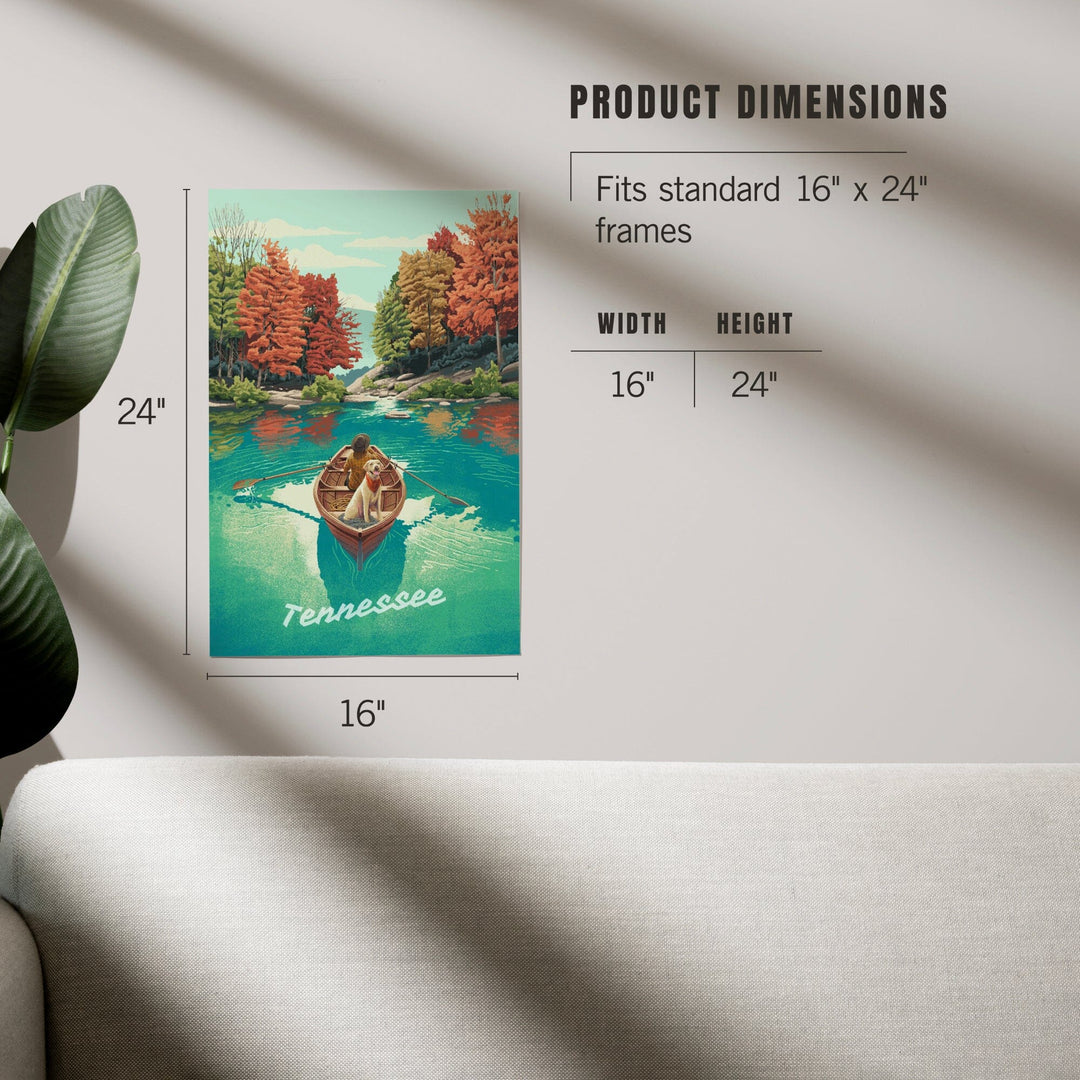 Tennessee, Quiet Explorer, Boating, Mountain, Art & Giclee Prints Art Lantern Press
