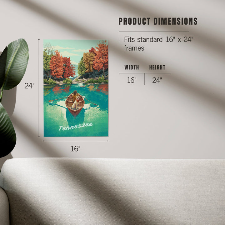 Tennessee, Quiet Explorer, Boating, Mountain, Art & Giclee Prints Art Lantern Press