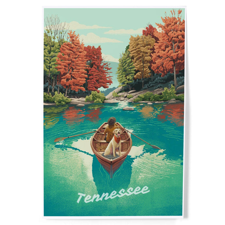 Tennessee, Quiet Explorer, Boating, Mountain, Art & Giclee Prints Art Lantern Press