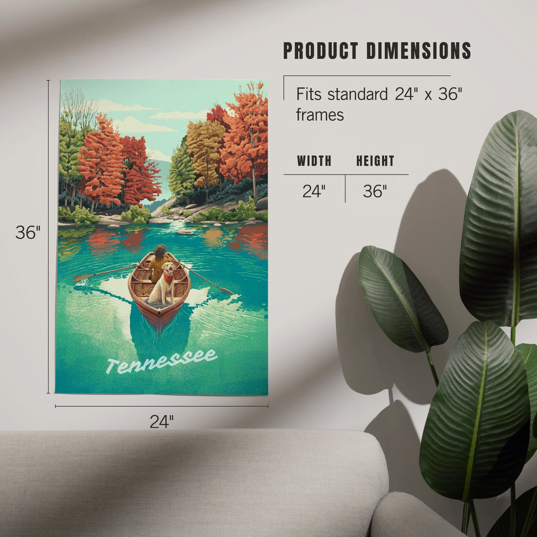 Tennessee, Quiet Explorer, Boating, Mountain, Art & Giclee Prints Art Lantern Press