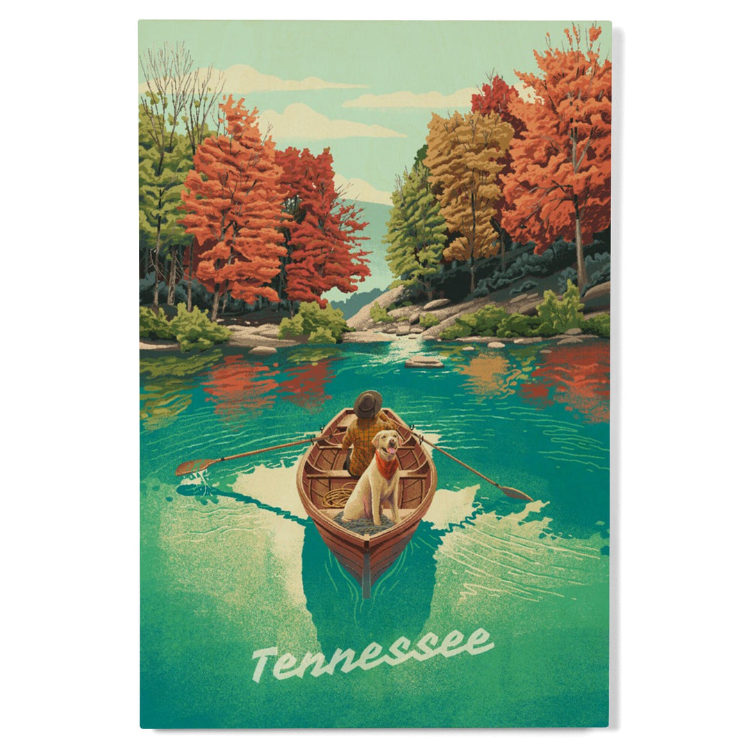Tennessee, Quiet Explorer, Boating, Mountain, Wood Signs and Postcards Wood Lantern Press