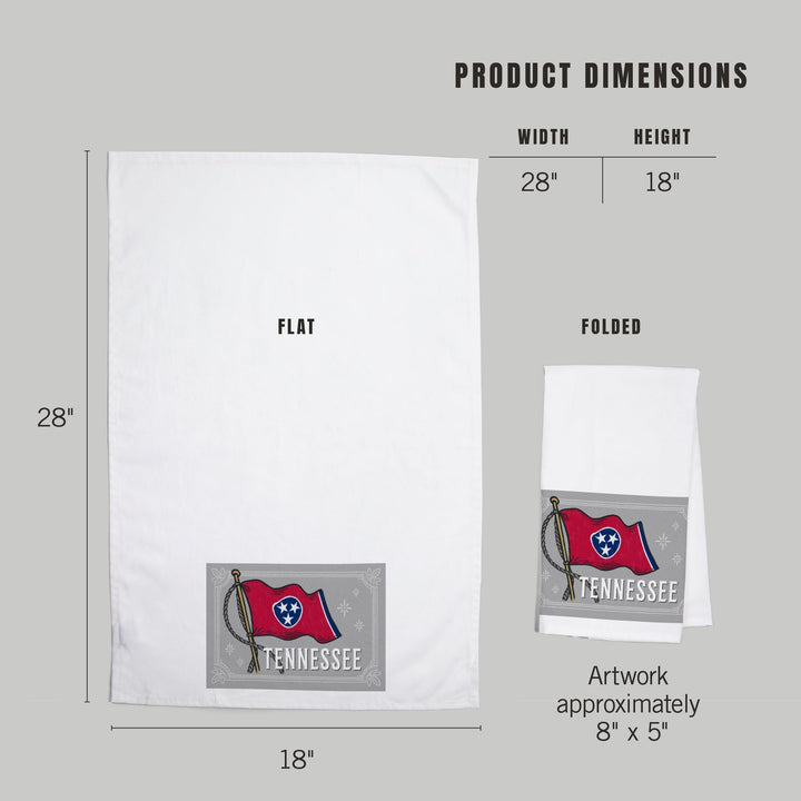 Tennessee, Waving State Flag, State Series, Organic Cotton Kitchen Tea Towels Kitchen Lantern Press