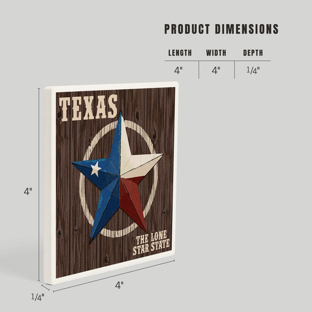 Texas, Barn Star Letterpress, Coasters Coasters Lantern Press