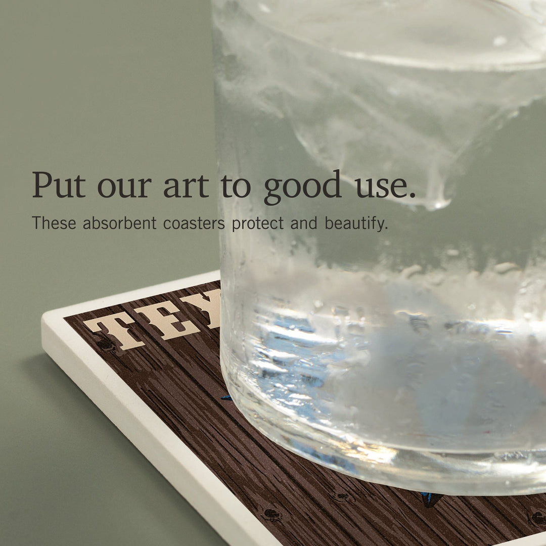 Texas, Barn Star Letterpress, Coasters Coasters Lantern Press