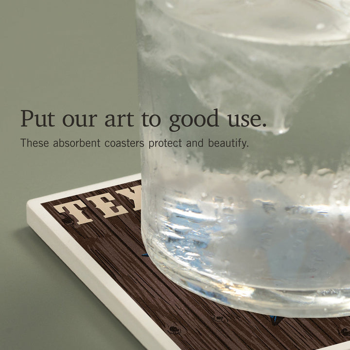 Texas, Barn Star Letterpress, Coasters Coasters Lantern Press