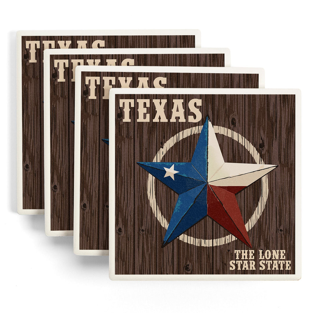 Texas, Barn Star Letterpress, Coasters Coasters Lantern Press