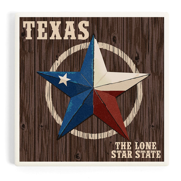 Texas, Barn Star Letterpress, Coasters Coasters Lantern Press Coaster