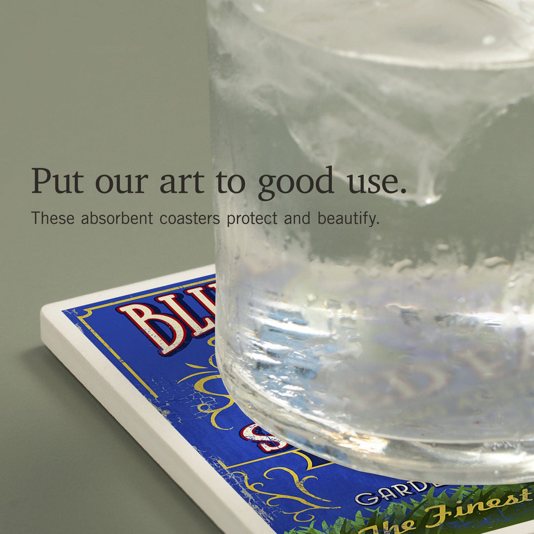 Texas Blue Bonnet Farm Vintage Sign, Coasters Coasters Lantern Press