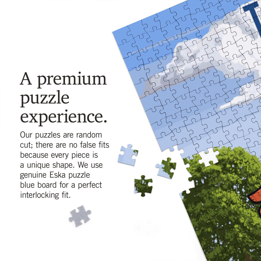 Texas, Signpost, Orchard, Jigsaw Puzzle Puzzle Lantern Press