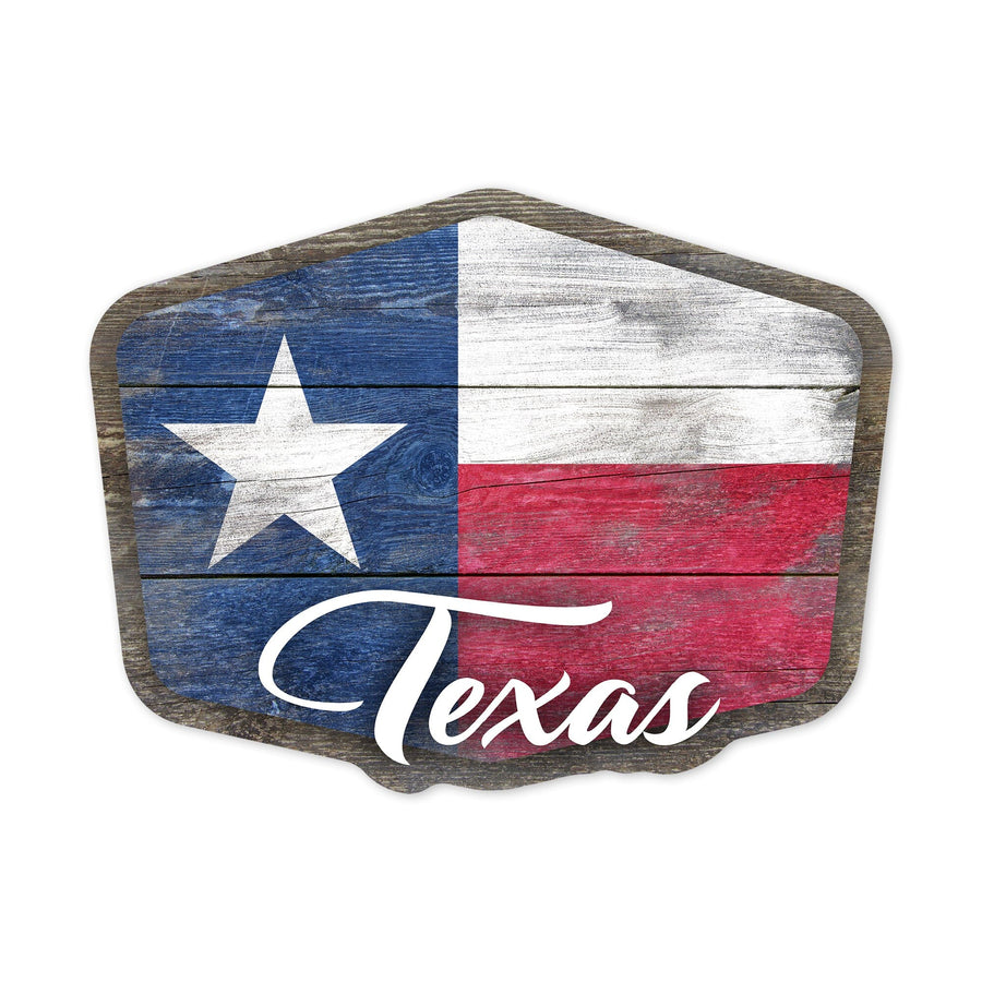 Texas, State Flag, Rustic Painting, Contour, Vinyl Sticker Sticker Lantern Press