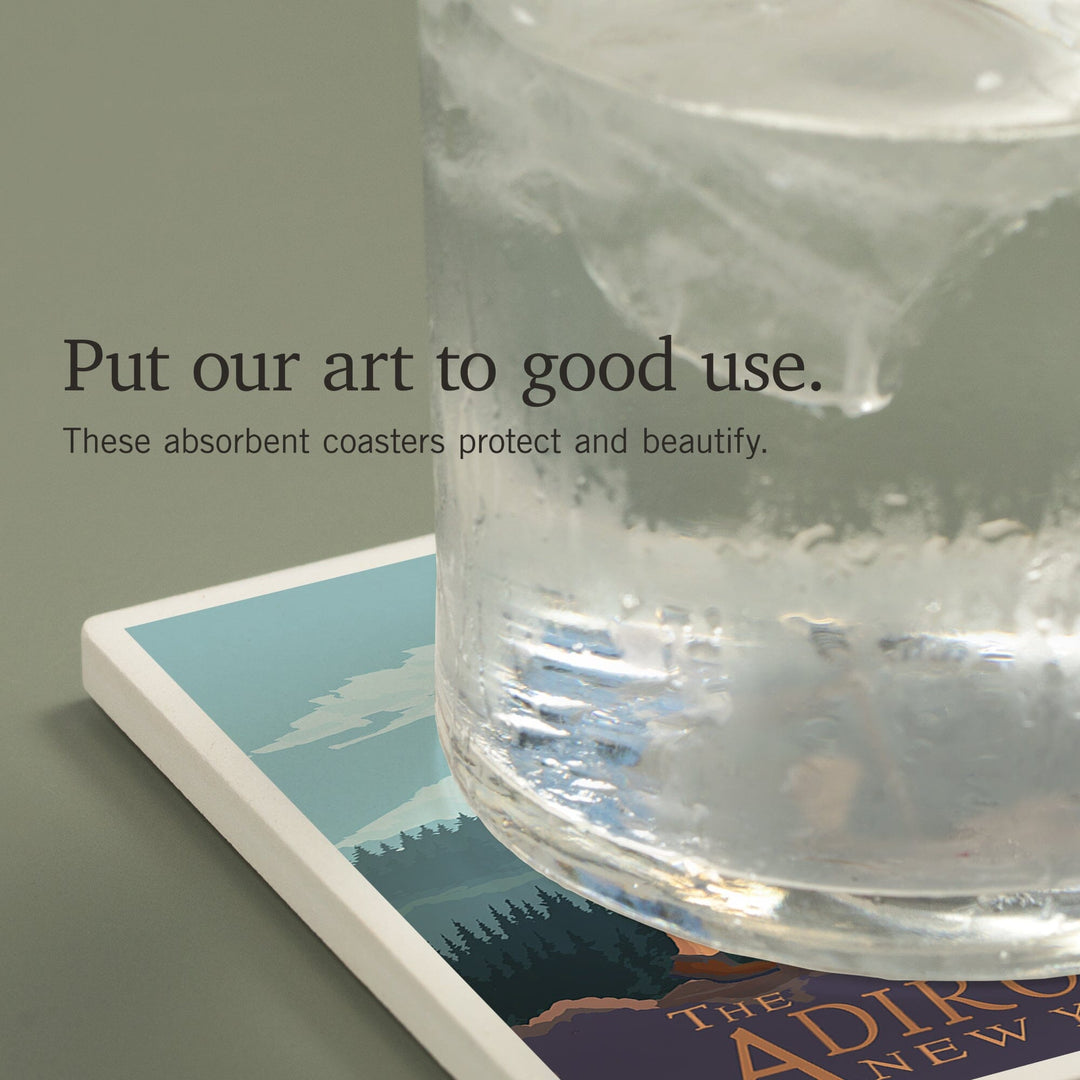 The Adirondacks, New York, Hiking Scene, Coasters Coasters Lantern Press