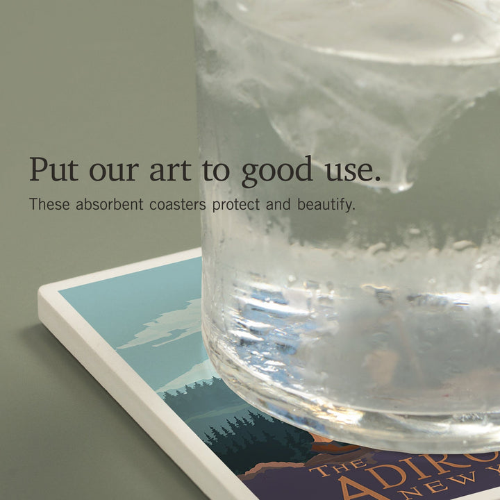 The Adirondacks, New York, Hiking Scene, Coasters Coasters Lantern Press