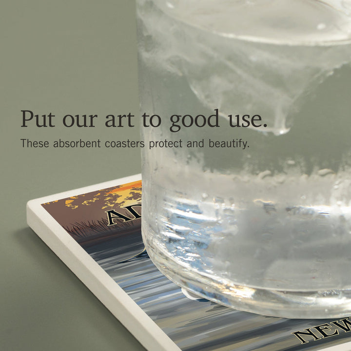 The Adirondacks, New York State, Loons at Sunset, Coasters Coasters Lantern Press