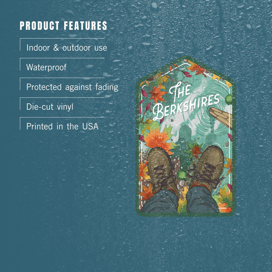 The Berkshires, Get outside Series, Embrace the Elements, Hiking, Fall Colors, Contour, Vinyl Sticker Sticker Lantern Press