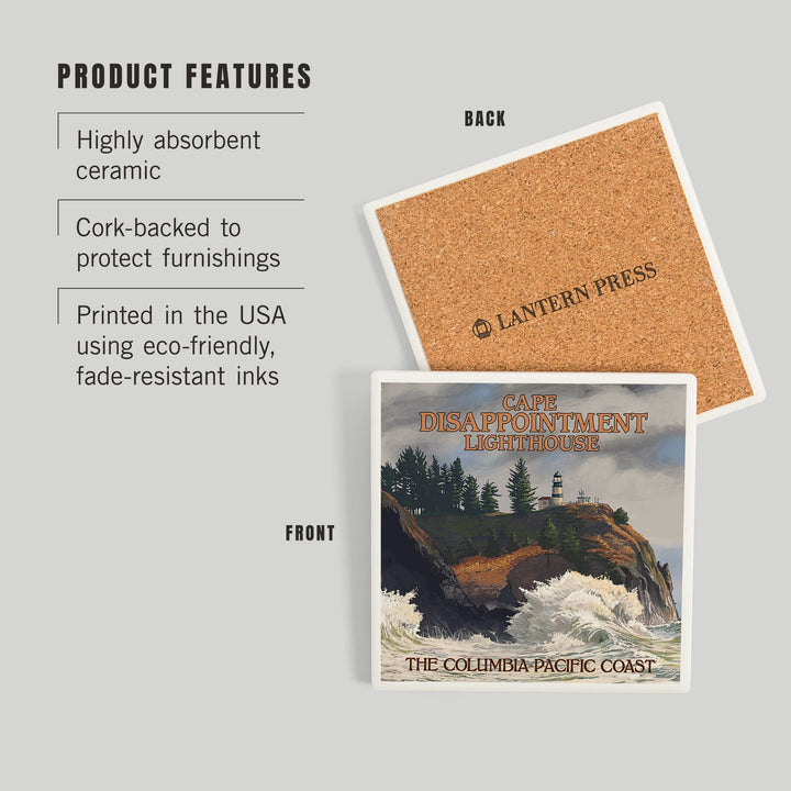 The Columbia-Pacific Coast, Washington, Cape Disappointment Lighthouse, Coasters Coasters Lantern Press