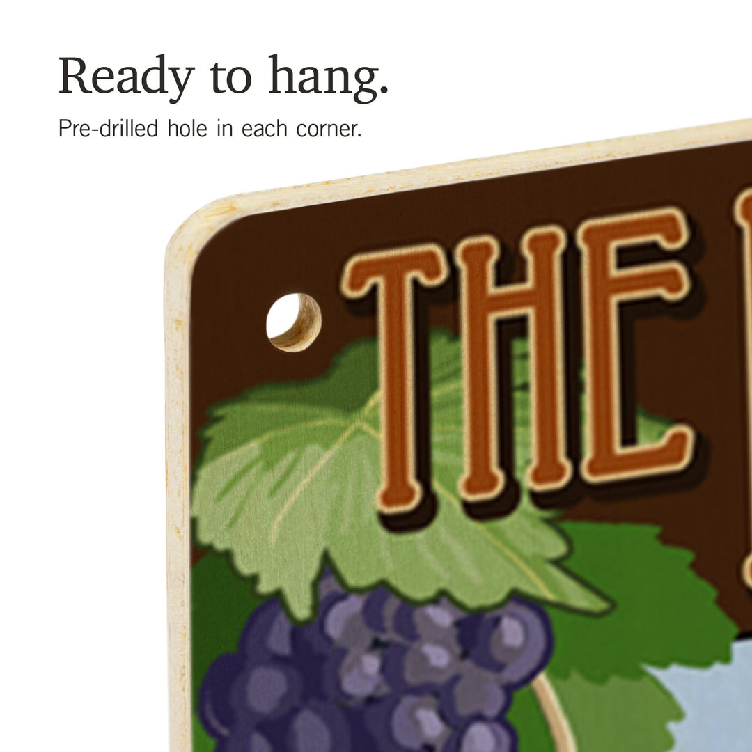 The Finger Lakes, New York, Vineyard Scene, Lantern Press Artwork, Wood Signs and Postcards Wood Lantern Press