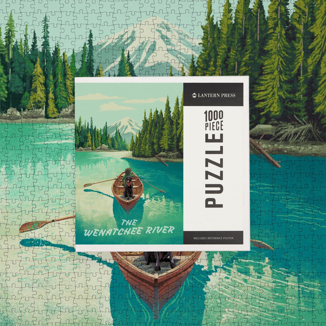 The Wenatchee River, Quiet Explorer, Boating, Mountain, Jigsaw Puzzle Puzzle Lantern Press