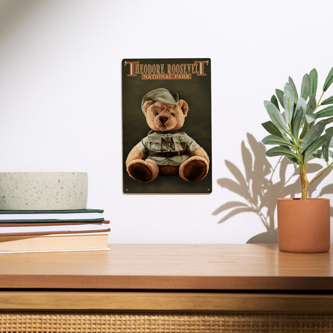 Theodore Roosevelt National Park, Teddy Bear, Lantern Press Artwork, Wood Signs and Postcards Wood Lantern Press