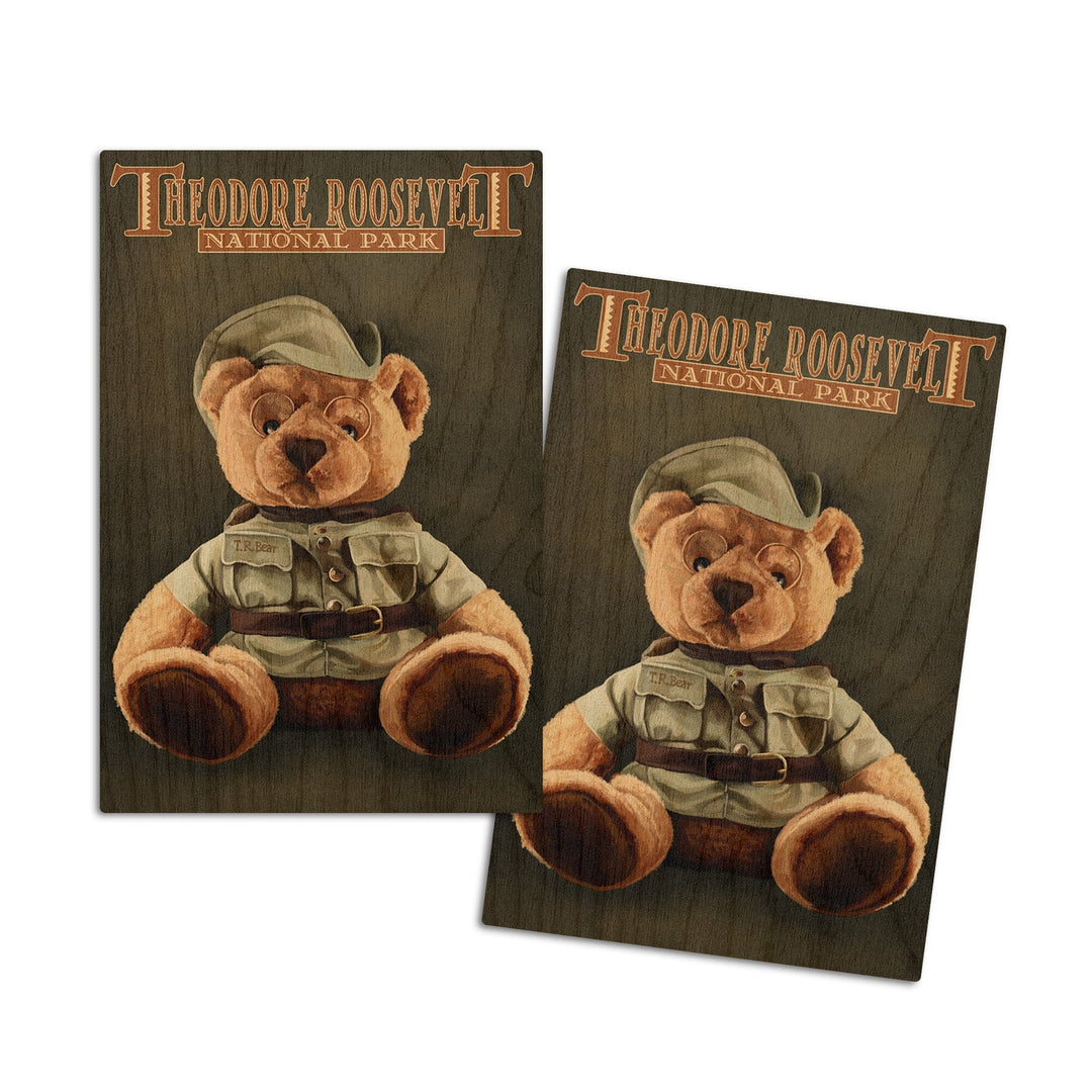 Theodore Roosevelt National Park, Teddy Bear, Lantern Press Artwork, Wood Signs and Postcards Wood Lantern Press 4x6 Wood Postcard Set