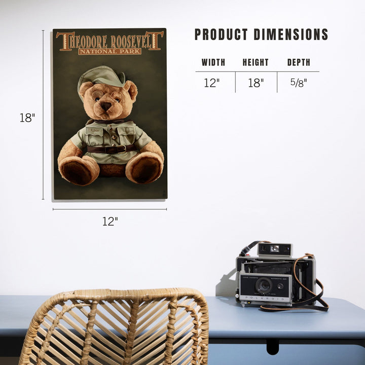 Theodore Roosevelt National Park, Teddy Bear, Lantern Press Artwork, Wood Signs and Postcards Wood Lantern Press