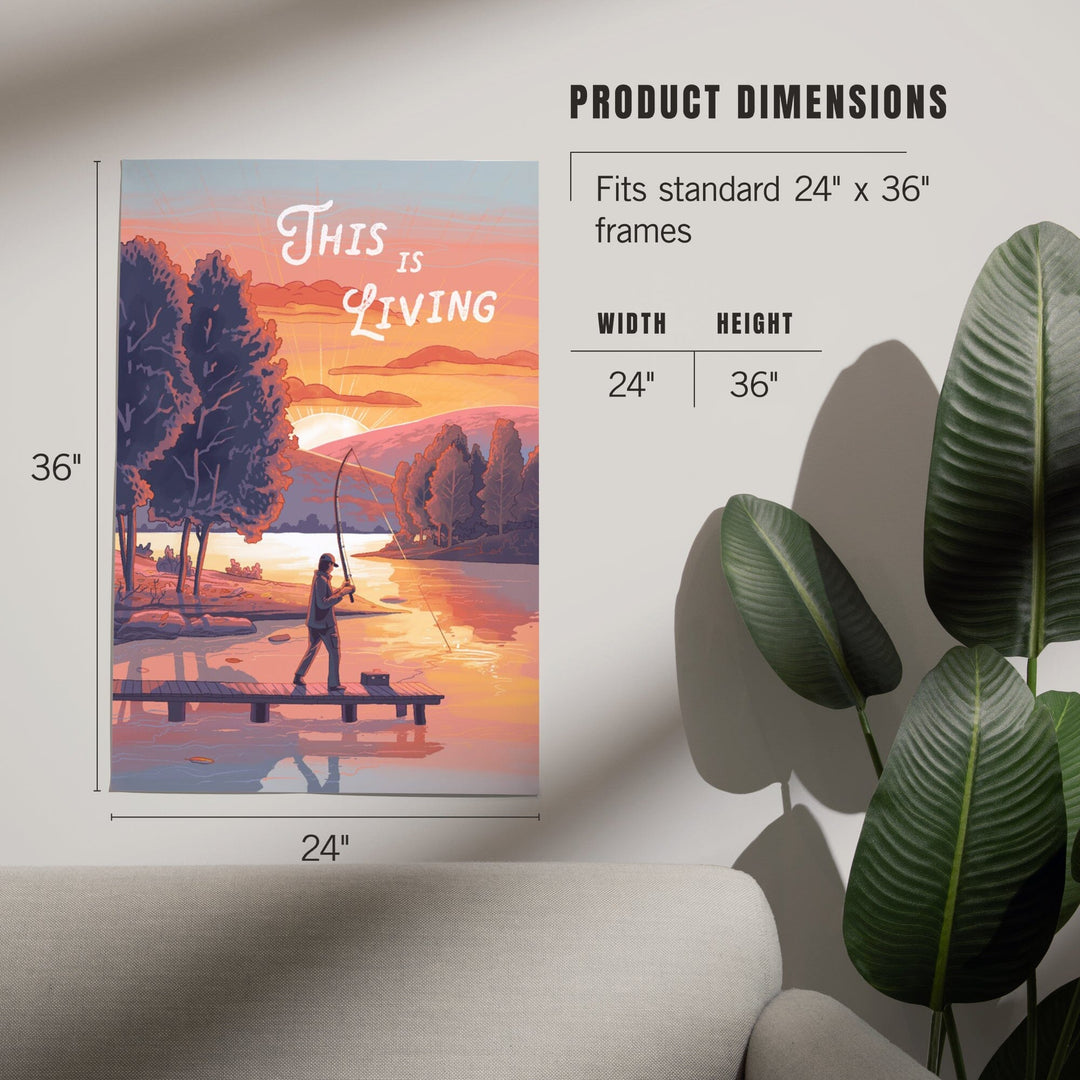 This is Living, Fishing with Hills, Art & Giclee Prints Art Lantern Press