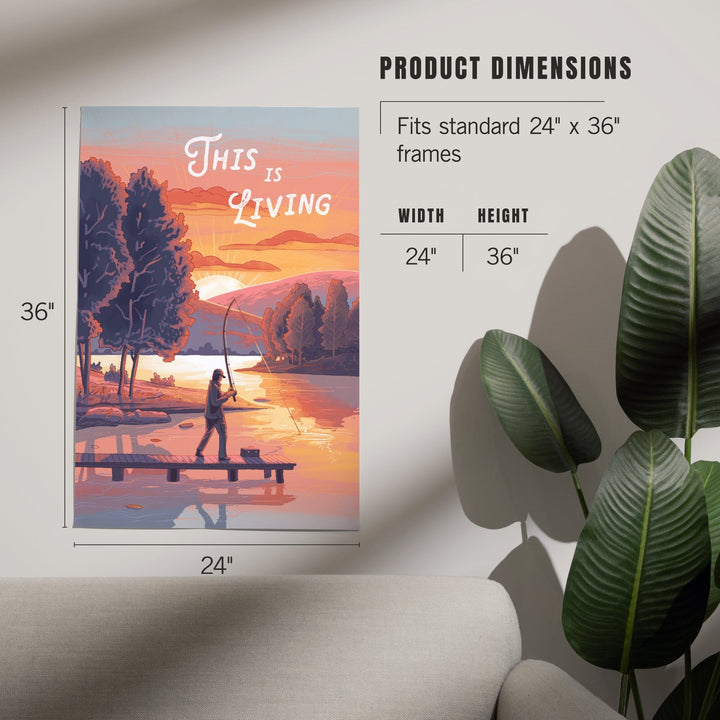 This is Living, Fishing with Hills, Art & Giclee Prints Art Lantern Press