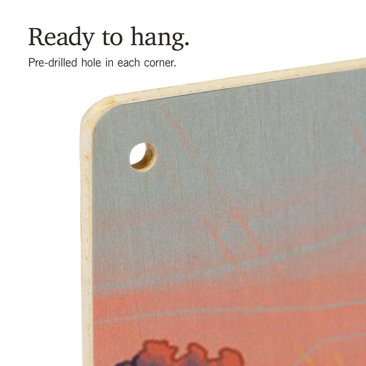 This is Living, Fishing with Hills, Wood Signs and Postcards Wood Lantern Press
