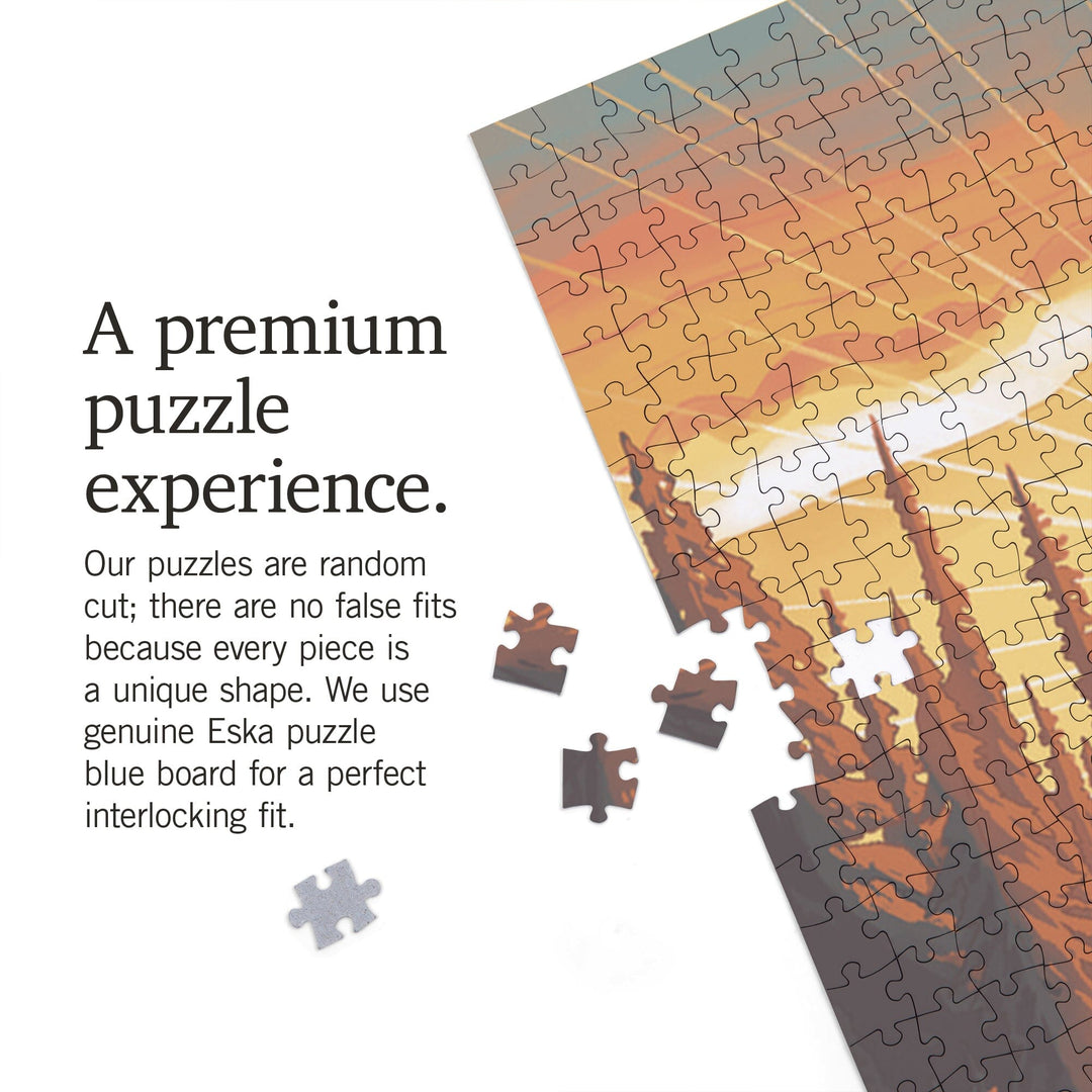 This is Living, Fishing with Mountain, Jigsaw Puzzle Puzzle Lantern Press