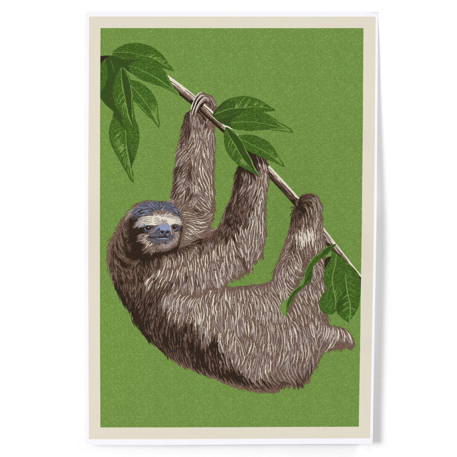 Three Toed Sloth, Letterpress, Art & Giclee Prints Art Lantern Press 