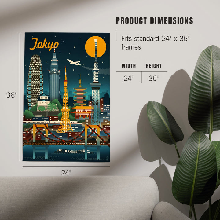 Tokyo, Japan, Retro Skyline, Art & Giclee Prints Art Lantern Press